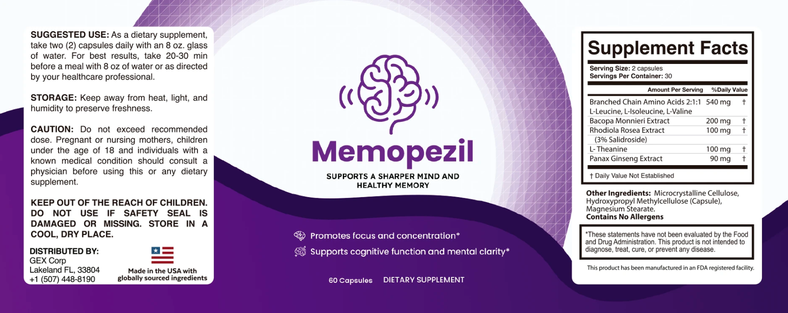 MemoPezil ingredients